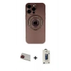 MARSİLYAN™- iPhone 13 Pro Max Kılıf Eksen Klasik Prime - Siyah Bilvis Hayalet Cam Ekran Koruyucu + Kırmızı Rainbow Kamera Lens Koruma Cam
