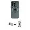 MARSİLYAN™- iPhone 13 Pro Max Kılıf Eksen Klasik Prime - Siyah Bilvis Hayalet Cam Ekran Koruyucu + Kırmızı Rainbow Kamera Lens Koruma Cam