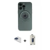 MARSİLYAN™- iPhone 13 Pro Max Kılıf Eksen Klasik Prime - Siyah Bilvis Hayalet Cam Ekran Koruyucu + Pers Alüminyum Kamera Lens - LT