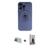 MARSİLYAN™- iPhone 13 Pro Max Kılıf Eksen Klasik Prime - Siyah Bilvis Hayalet Cam Ekran Koruyucu + Rainbow Kamera Lens Koruma Cam - MI