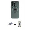 MARSİLYAN™- iPhone 13 Pro Max Kılıf Eksen Klasik Prime - Siyah Bilvis Hayalet Cam Ekran Koruyucu + Renkli Kamera Lens Koruma Cam - MI