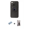 MARSİLYAN™- iPhone 13 Pro Max Kılıf Eksen Klasik Prime - Siyah Bilvis Hayalet Cam Ekran Koruyucu + Shine Kamera Lens Koruma Cam - MI