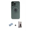 MARSİLYAN™- iPhone 13 Pro Max Kılıf Eksen Klasik Prime - Siyah Bilvis Hayalet Cam Ekran Koruyucu + Shine Kamera Lens Koruma Cam - MI