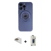 MARSİLYAN™- iPhone 13 Pro Max Kılıf Eksen Klasik Prime - Siyah Bilvis Hayalet Cam Ekran Koruyucu + Pers Alüminyum Kamera Lens - GD