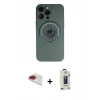 MARSİLYAN™- iPhone 13 Pro Max Kılıf Eksen Klasik Prime - Siyah Bilvis Hayalet Cam Ekran Koruyucu + Pers Alüminyum Kamera Lens - KI