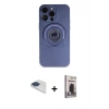 MARSİLYAN™- iPhone 13 Pro Max Kılıf Eksen Klasik Prime - Siyah Bilvis Hayalet Cam Ekran Koruyucu + Pers Alüminyum Kamera Lens - LT