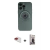 MARSİLYAN™- iPhone 13 Pro Max Kılıf Eksen Klasik Prime - Siyah Bilvis Hayalet Cam Ekran Koruyucu + Pers Alüminyum Kamera Lens - KI