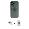 MARSİLYAN™- iPhone 13 Pro Max Kılıf Eksen Klasik Prime - Siyah Bilvis Hayalet Cam Ekran Koruyucu + Pers Alüminyum Kamera Lens - GD