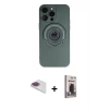 MARSİLYAN™- iPhone 13 Pro Max Kılıf Eksen Klasik Prime - Siyah Bilvis Hayalet Cam Ekran Koruyucu + Pers Alüminyum Kamera Lens - GI