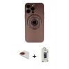 MARSİLYAN™- iPhone 13 Pro Max Kılıf Eksen Klasik Prime - Siyah Bilvis Hayalet Cam Ekran Koruyucu + Pers Alüminyum Kamera Lens - KI