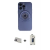 MARSİLYAN™- iPhone 13 Pro Max Kılıf Eksen Klasik Prime - Siyah Bilvis Hayalet Cam Ekran Koruyucu + Rainbow Kamera Lens Koruma Cam - MR