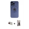 MARSİLYAN™- iPhone 13 Pro Max Kılıf Eksen Klasik Prime - Siyah Bilvis Hayalet Cam Ekran Koruyucu + Rainbow Kamera Lens Koruma Cam - KI