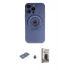 MARSİLYAN™- iPhone 13 Pro Max Kılıf Eksen Klasik Prime - Siyah Bilvis Hayalet Cam Ekran Koruyucu + Renkli Kamera Lens Koruma Cam - YL