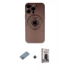 MARSİLYAN™- iPhone 13 Pro Max Kılıf Eksen Klasik Prime - Siyah Bilvis Hayalet Cam Ekran Koruyucu + Shine Kamera Lens Koruma Cam - GI