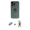 MARSİLYAN™- iPhone 13 Pro Max Kılıf Eksen Klasik Prime - Siyah Bilvis Hayalet Cam Ekran Koruyucu + Shine Kamera Lens Koruma Cam - PE
