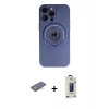 MARSİLYAN™- iPhone 13 Pro Max Kılıf Eksen Klasik Prime - Siyah Bilvis Hayalet Cam Ekran Koruyucu + Turuncu Renkli Kamera Lens Koruma Cam