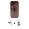 MARSİLYAN™- iPhone 13 Pro Max Kılıf Eksen Klasik Prime - Siyah Joko 5D Cam + Pers Alüminyum Kamera Lens - GD