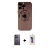 MARSİLYAN™- iPhone 13 Pro Max Kılıf Eksen Klasik Prime - Siyah Joko 5D Cam + Neon Fosforlu Kamera Lens - BZ
