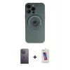 MARSİLYAN™- iPhone 13 Pro Max Kılıf Eksen Klasik Prime - Siyah Joko 5D Cam + Neon Fosforlu Kamera Lens - BZ