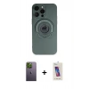 MARSİLYAN™- iPhone 13 Pro Max Kılıf Eksen Klasik Prime - Siyah Joko 5D Cam + Neon Fosforlu Kamera Lens - YL