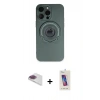 MARSİLYAN™- iPhone 13 Pro Max Kılıf Eksen Klasik Prime - Siyah Joko 5D Cam + Pers Alüminyum Kamera Lens - GI