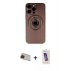 MARSİLYAN™- iPhone 13 Pro Max Kılıf Eksen Klasik Prime - Siyah Joko 5D Cam + Rainbow Kamera Lens Koruma Cam - KI