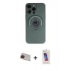MARSİLYAN™- iPhone 13 Pro Max Kılıf Eksen Klasik Prime - Siyah Joko 5D Cam + Rainbow Kamera Lens Koruma Cam - KI