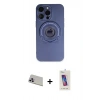 MARSİLYAN™- iPhone 13 Pro Max Kılıf Eksen Klasik Prime - Siyah Joko 5D Cam + Rainbow Kamera Lens Koruma Cam - MR