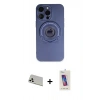 MARSİLYAN™- iPhone 13 Pro Max Kılıf Eksen Klasik Prime - Siyah Joko 5D Cam + Rainbow Kamera Lens Koruma Cam - BZ