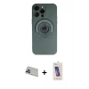 MARSİLYAN™- iPhone 13 Pro Max Kılıf Eksen Klasik Prime - Siyah Joko 5D Cam + Rainbow Kamera Lens Koruma Cam - MR