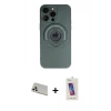 MARSİLYAN™- iPhone 13 Pro Max Kılıf Eksen Klasik Prime - Siyah Joko 5D Cam + Rainbow Kamera Lens Koruma Cam - BZ