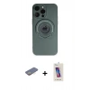MARSİLYAN™- iPhone 13 Pro Max Kılıf Eksen Klasik Prime - Siyah Joko 5D Cam + Renkli Kamera Lens Koruma Cam - SI