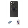 MARSİLYAN™- iPhone 13 Pro Max Kılıf Eksen Klasik Prime - Siyah Joko 5D Cam + Shine Kamera Lens Koruma Cam - PE