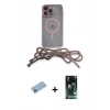 MARSİLYAN™- iPhone 13 Pro Max Kılıf Eksen Özel Seri - Şeffaf 360 Full Body Arka Koruyucu + Mavi Shine Kamera Lens Koruma Cam