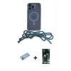 MARSİLYAN™- iPhone 13 Pro Max Kılıf Eksen Özel Seri - Şeffaf 360 Full Body Arka Koruyucu + Mavi Shine Kamera Lens Koruma Cam