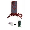 MARSİLYAN™- iPhone 13 Pro Max Kılıf Eksen Özel Seri - Şeffaf 360 Full Body Arka Koruyucu + Pers Alüminyum Kamera Lens - GI