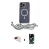 MARSİLYAN™- iPhone 13 Pro Max Kılıf Eksen Özel Seri - Şeffaf 360 Full Body Arka Koruyucu + Pers Alüminyum Kamera Lens - KI