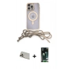 MARSİLYAN™- iPhone 13 Pro Max Kılıf Eksen Özel Seri - Şeffaf 360 Full Body Arka Koruyucu + Rainbow Kamera Lens Koruma Cam - REGD