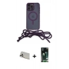 MARSİLYAN™- iPhone 13 Pro Max Kılıf Eksen Özel Seri - Şeffaf 360 Full Body Arka Koruyucu + Rainbow Kamera Lens Koruma Cam - BZ