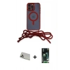 MARSİLYAN™- iPhone 13 Pro Max Kılıf Eksen Özel Seri - Şeffaf 360 Full Body Arka Koruyucu + Rainbow Kamera Lens Koruma Cam - BZ