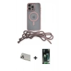 MARSİLYAN™- iPhone 13 Pro Max Kılıf Eksen Özel Seri - Şeffaf 360 Full Body Arka Koruyucu + Rainbow Kamera Lens Koruma Cam - BZ
