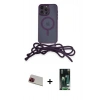 MARSİLYAN™- iPhone 13 Pro Max Kılıf Eksen Özel Seri - Şeffaf 360 Full Body Arka Koruyucu + Rainbow Kamera Lens Koruma Cam - KI
