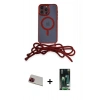 MARSİLYAN™- iPhone 13 Pro Max Kılıf Eksen Özel Seri - Şeffaf 360 Full Body Arka Koruyucu + Rainbow Kamera Lens Koruma Cam - KI