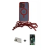MARSİLYAN™- iPhone 13 Pro Max Kılıf Eksen Özel Seri - Şeffaf 360 Full Body Arka Koruyucu + Rainbow Kamera Lens Koruma Cam - REGD