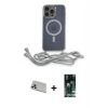 MARSİLYAN™- iPhone 13 Pro Max Kılıf Eksen Özel Seri - Şeffaf 360 Full Body Arka Koruyucu + Rainbow Kamera Lens Koruma Cam - REGD