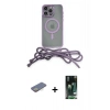 MARSİLYAN™- iPhone 13 Pro Max Kılıf Eksen Özel Seri - Şeffaf 360 Full Body Arka Koruyucu + Renkli Kamera Lens Koruma Cam - SI