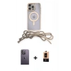 MARSİLYAN™- iPhone 13 Pro Max Kılıf Eksen Özel Seri - Şeffaf Maxco Cam Ekran Koruyucu + Neon Fosforlu Kamera Lens - BZ