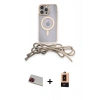 MARSİLYAN™- iPhone 13 Pro Max Kılıf Eksen Özel Seri - Şeffaf Maxco Cam Ekran Koruyucu + Kırmızı Rainbow Kamera Lens Koruma Cam