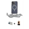 MARSİLYAN™- iPhone 13 Pro Max Kılıf Eksen Özel Seri - Şeffaf Maxco Cam Ekran Koruyucu + Rainbow Kamera Lens Koruma Cam - MI