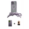 MARSİLYAN™- iPhone 13 Pro Max Kılıf Eksen Özel Seri - Şeffaf Maxco Cam Ekran Koruyucu + Neon Fosforlu Kamera Lens - YL